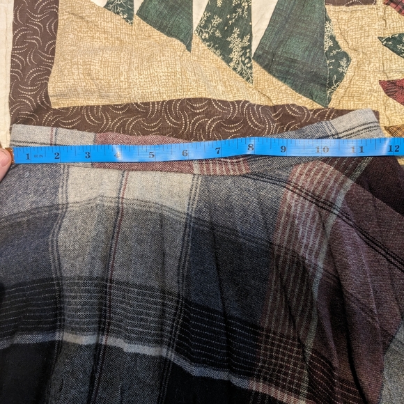 100% Wool Plaid High Waisted Tartan Skirt Vintage Cottagecore - Picture 3 of 5